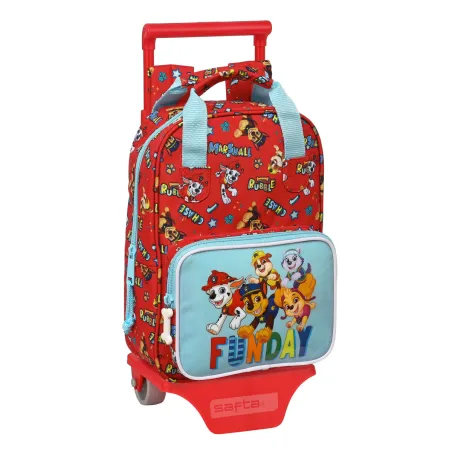 Reppu pyörillä The Paw Patrol Funday Punainen Vaaleansininen (20 x 28 x 8 cm)